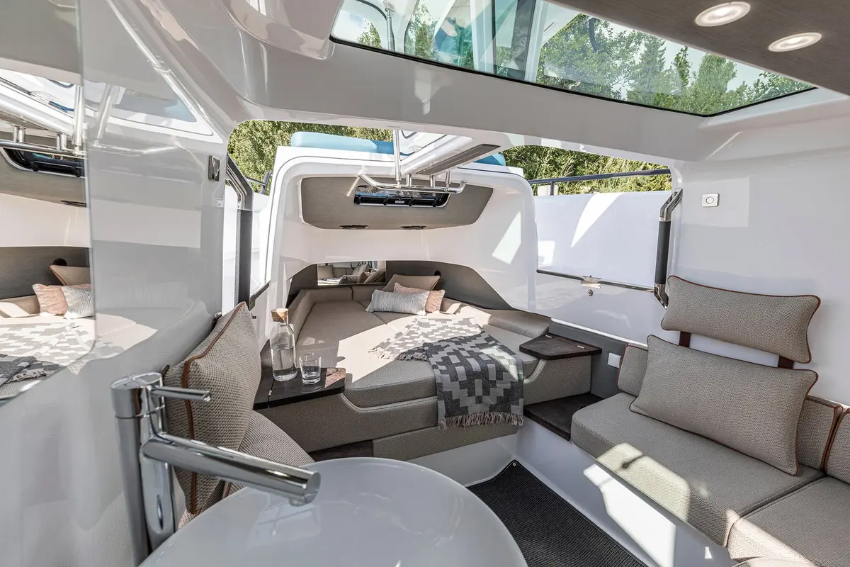 Axopar 37, exterior — Sardinia Yacht Hire, Sardinia. Fast, open-deck day trips to Maddalena's coves