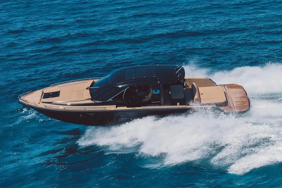 Forza 37, exterior — Sardinia Yacht Hire, Sardinia. Speed and shallow water for a nine-guest day out