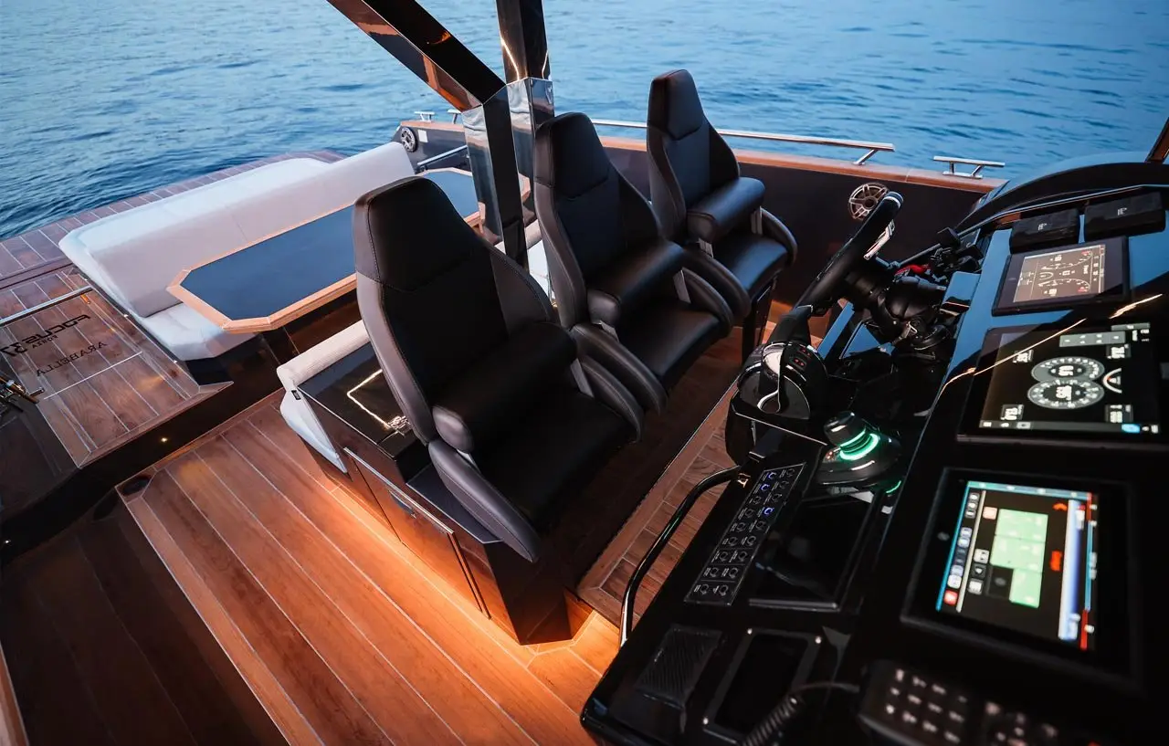 Forza 37, salon — Sardinia Yacht Hire, Sardinia. Speed and shallow water for a nine-guest day out