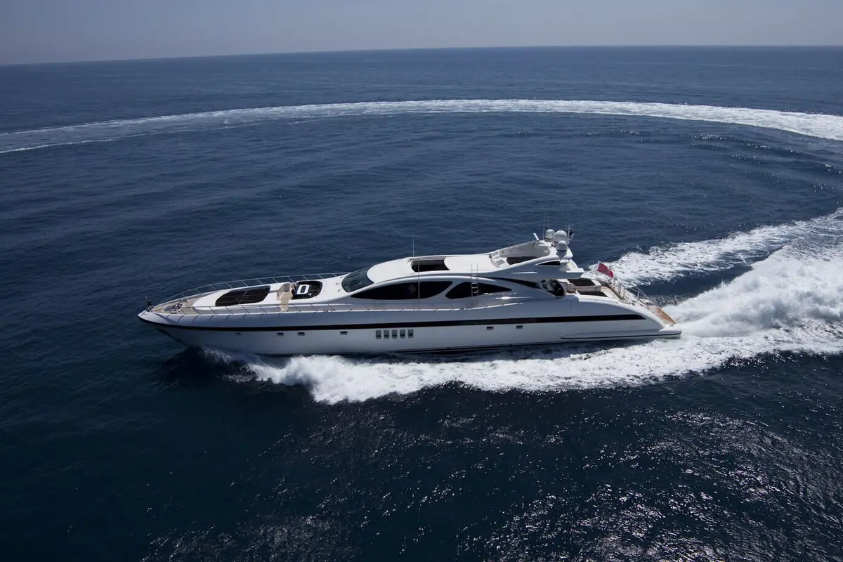 Mangusta 130 — Sardinia Yacht Hire, Sardinia. A fast 40-metre hull built for covering coastline