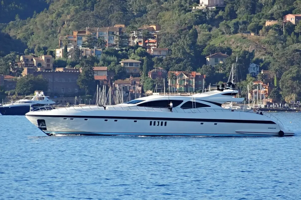 Mangusta 130, main deck — Sardinia Yacht Hire, Sardinia. A fast 40-metre hull built for covering coastline