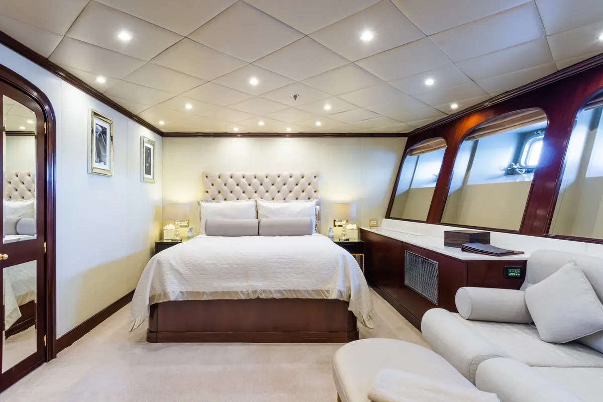 The Wellesley, master cabin — Sardinia Yacht Hire, Sardinia. Six Cabins, One Coastline, Room To Breathe