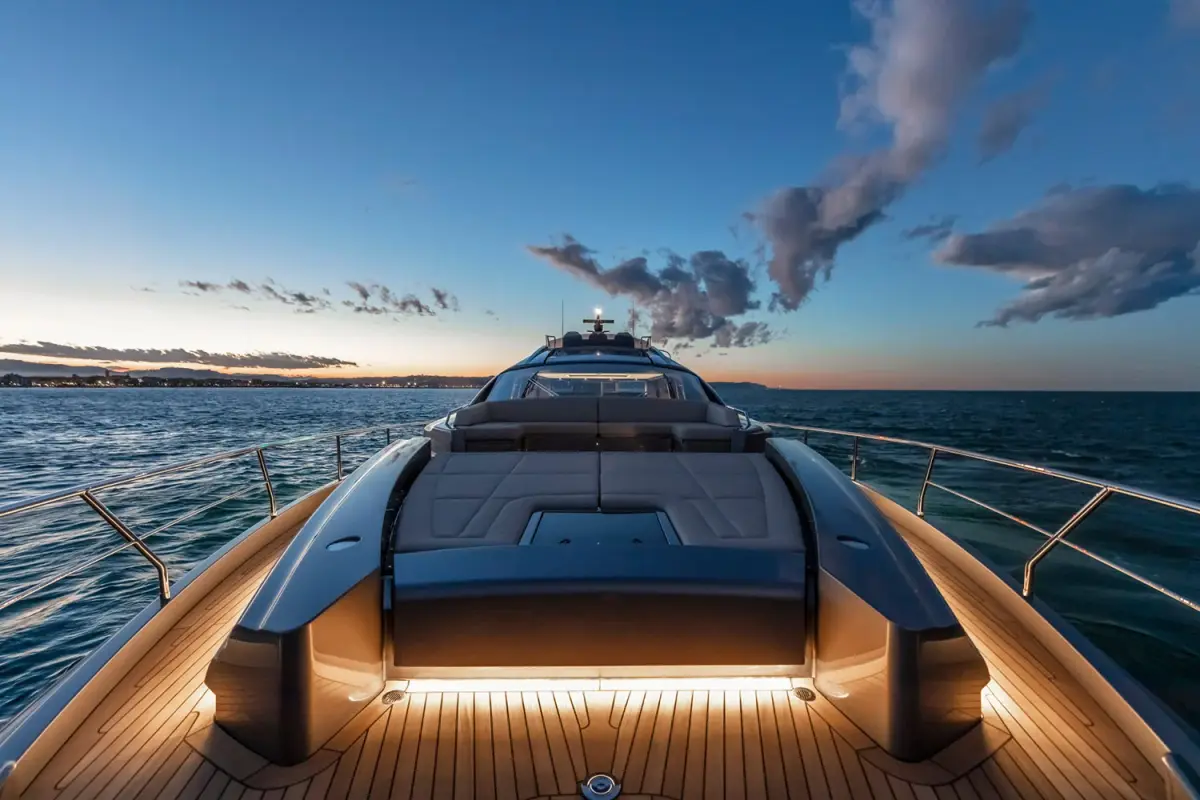 Pershing 8X, cabina principale — Sardinia Yacht Hire, Sardegna. Scafo planante e andature rapide sulla Costa Smeralda