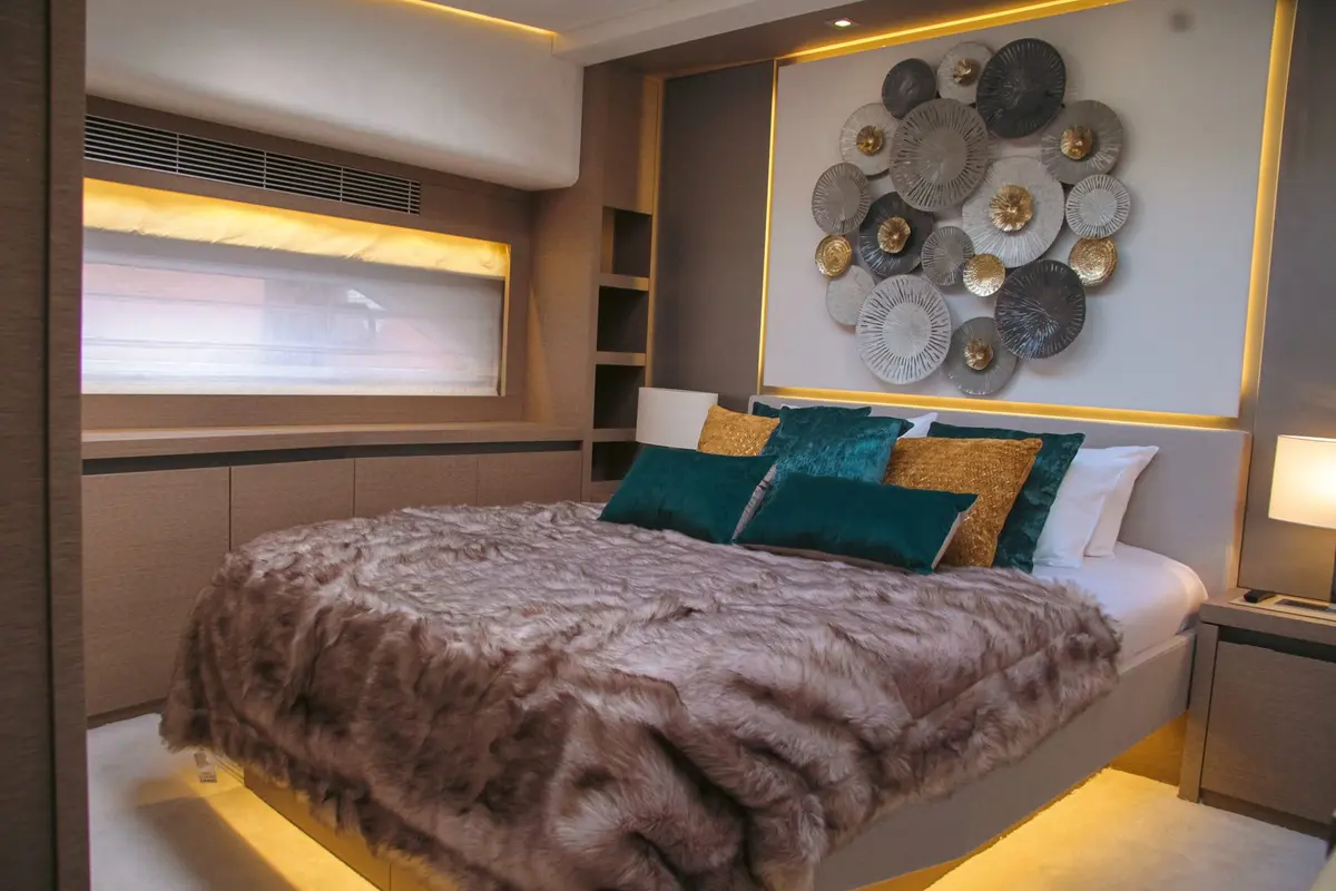 Prestige 680, exterior — Sardinia Yacht Hire, Sardinia. Four private cabins for slower Sardinian mornings