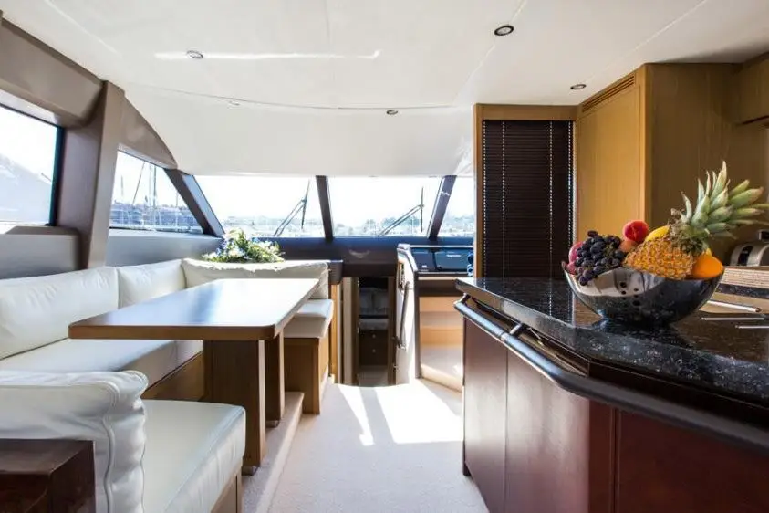 Princess 68 Fly, exterior — Sardinia Yacht Hire, Sardinia. Flybridge comfort for family days along Costa Smeralda