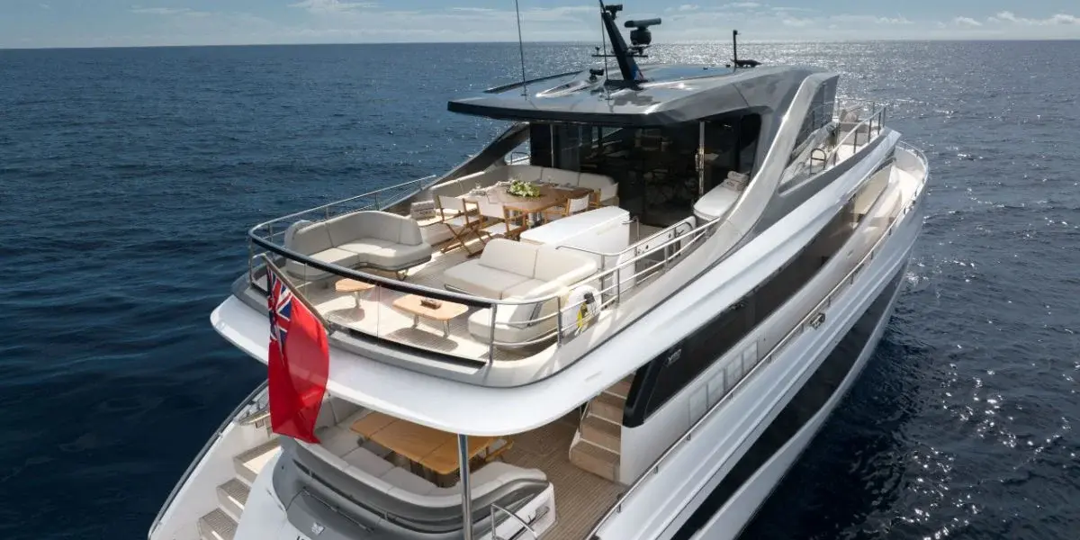 Princess Y80, exterior — Sardinia Yacht Hire, Sardinia. Five cabins and calm coastal range for longer trips