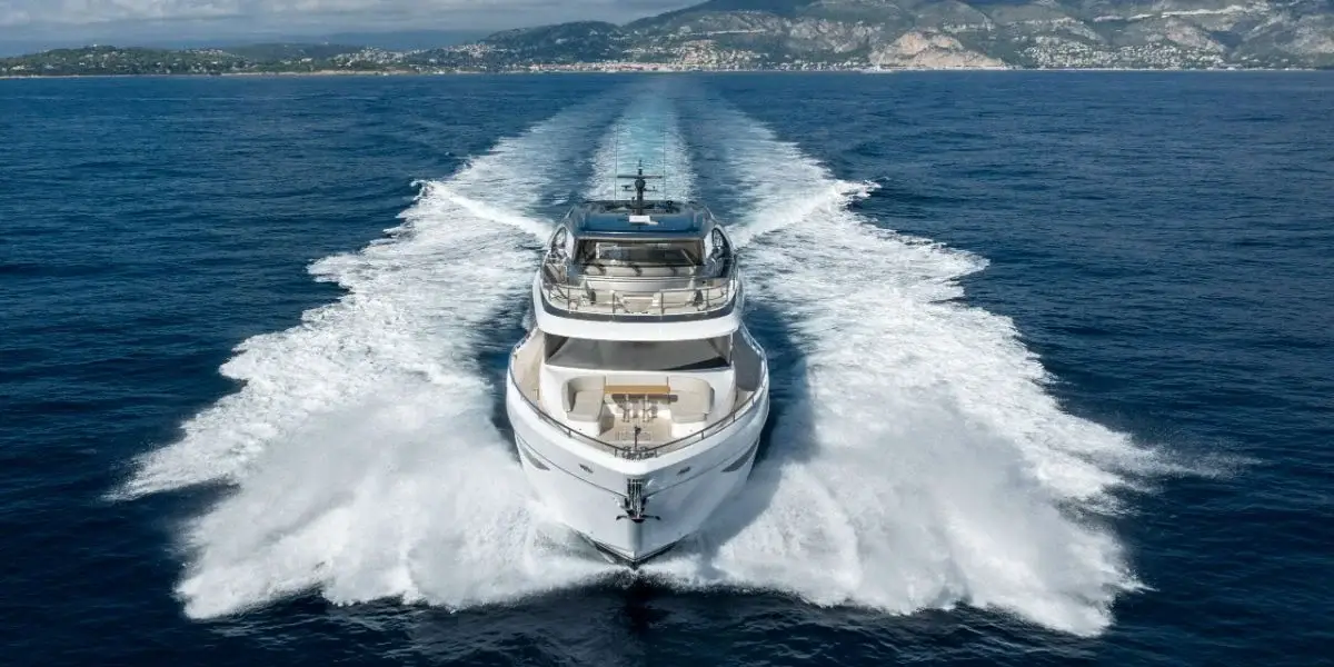 Princess Y80, main deck — Sardinia Yacht Hire, Sardinia. Five cabins and calm coastal range for longer trips