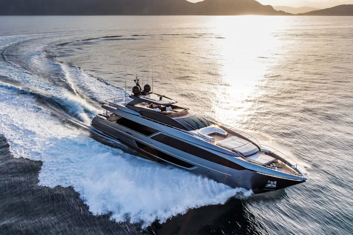 Riva 110, exterior — Sardinia Yacht Hire, Sardinia. Five cabins for slow mornings along Costa Smeralda