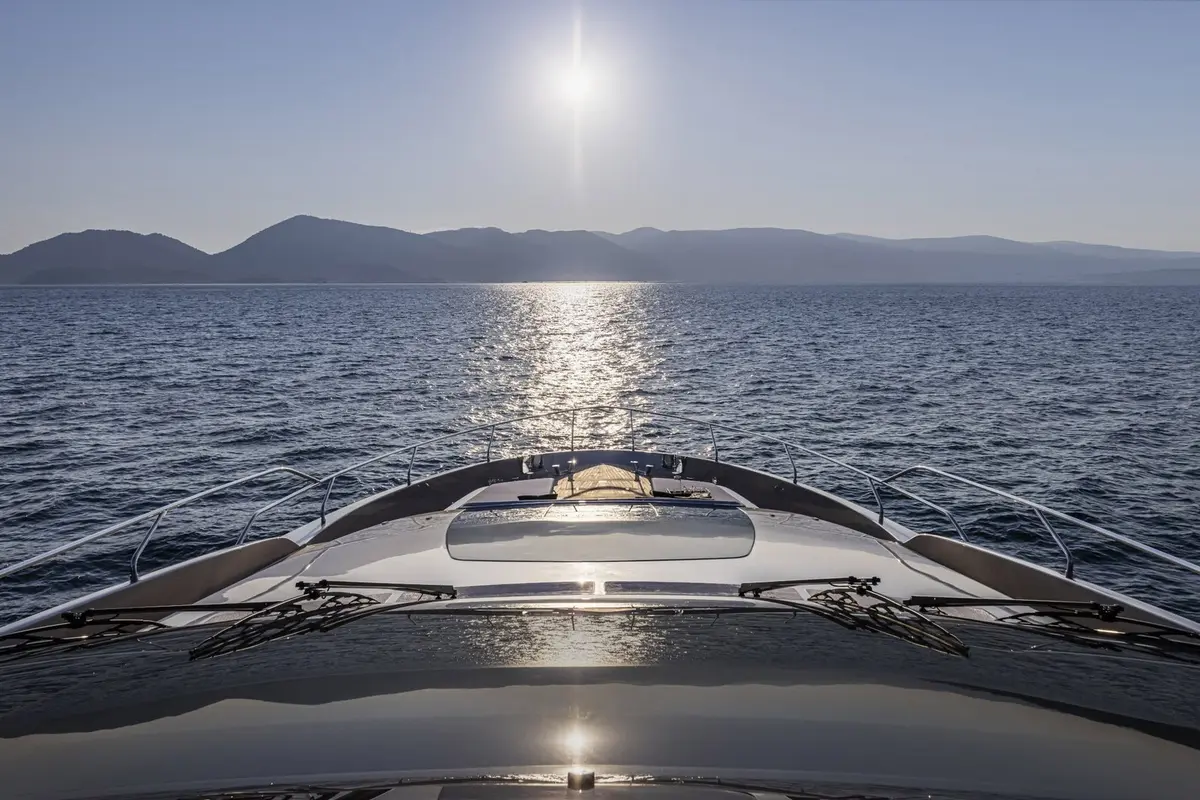 Riva 90, aft deck — Sardinia Yacht Hire, Sardinia. Five cabins built for slow coastal cruising