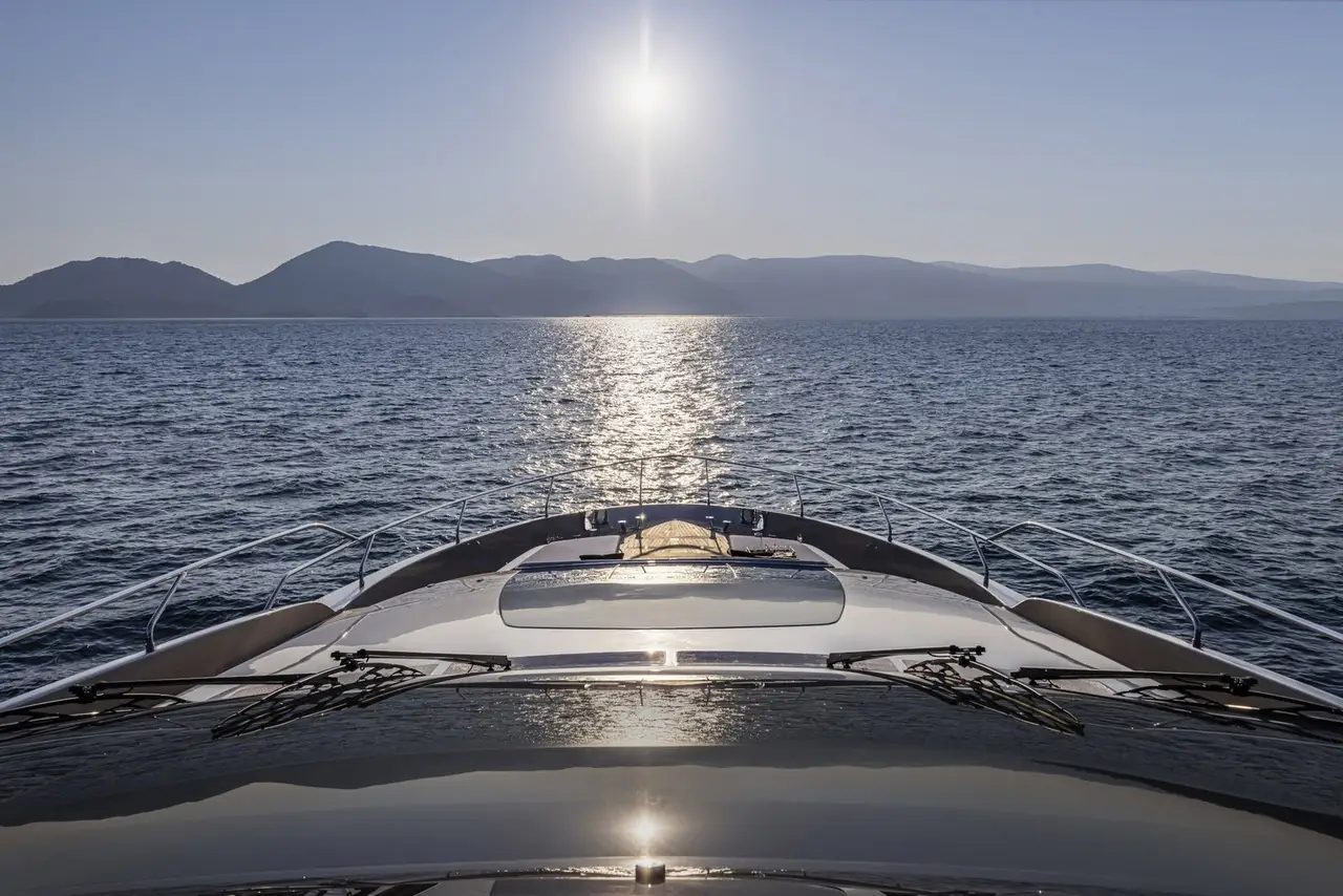 Riva 90, aft deck — Sardinia Yacht Hire, Sardinia. Five cabins built for slow coastal cruising